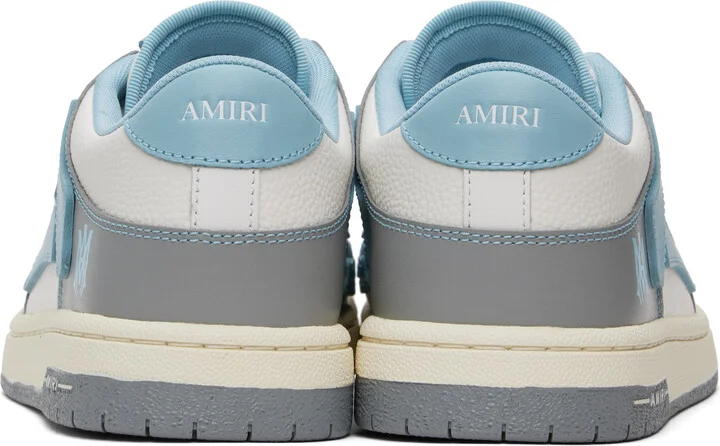 AMIRI Blue & Gray Varsity Skel Top Low Sneakers - Image 2