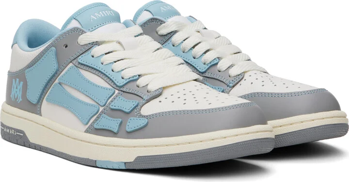 AMIRI Blue & Gray Varsity Skel Top Low Sneakers - Image 4