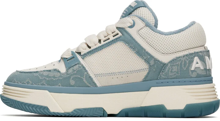 AMIRI Blue & Off-White Bandana Denim MA-1 Sneakers - Image 3