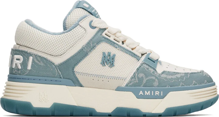 AMIRI Blue & Off-White Bandana Denim MA-1 Sneakers