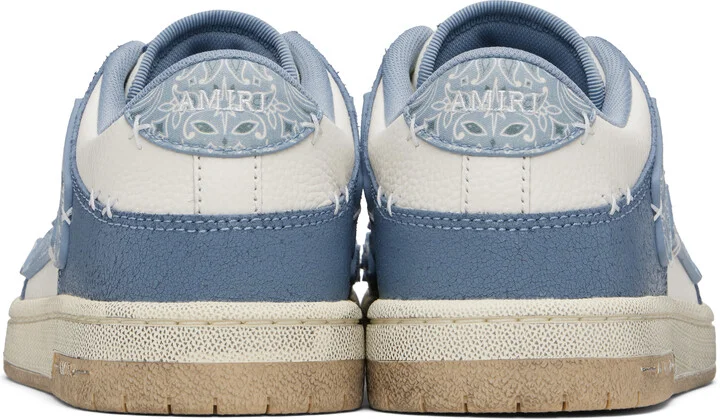 AMIRI Blue & White Bandana Skel Top Low Sneakers - Image 2