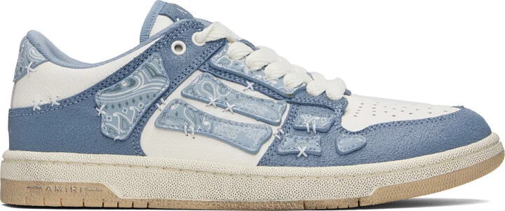 AMIRI Blue & White Bandana Skel Top Low Sneakers