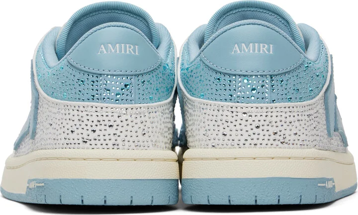 AMIRI Blue & White Crystal Skel Top Low Sneakers - Image 2