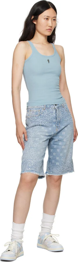 AMIRI Blue & White Two-Tone Skel Top Low Sneakers - Image 5