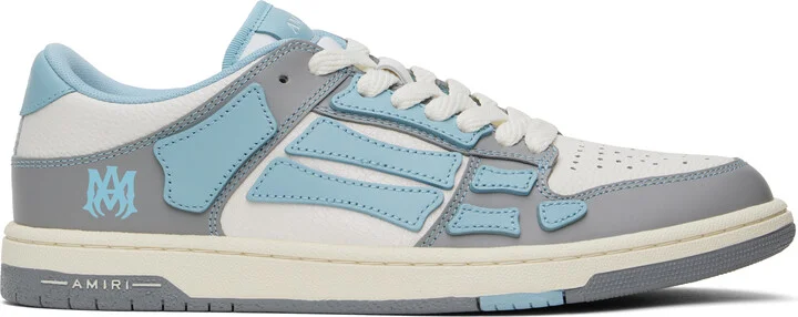 AMIRI Blue & White Varsity Skel Top Low Sneakers