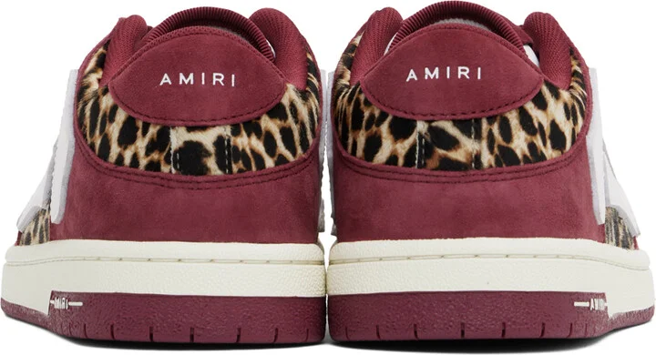 AMIRI Burgundy Leopard Skel-Top Sneakers - Image 2