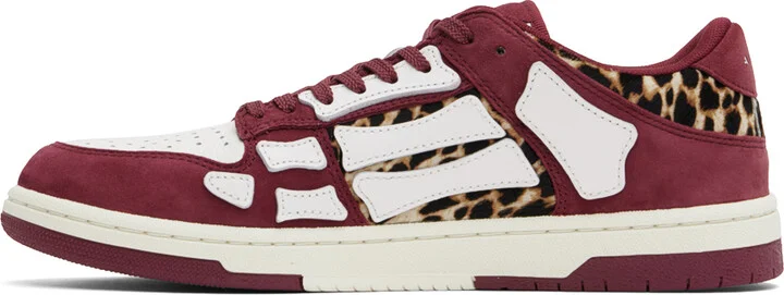 AMIRI Burgundy Leopard Skel-Top Sneakers - Image 3