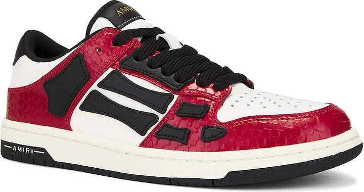 Amiri CNY Skel Top Low Sneakers in Red - Image 2
