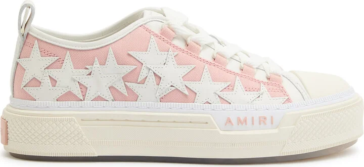 Amiri Court Low Appliquéd Leather Sneakers