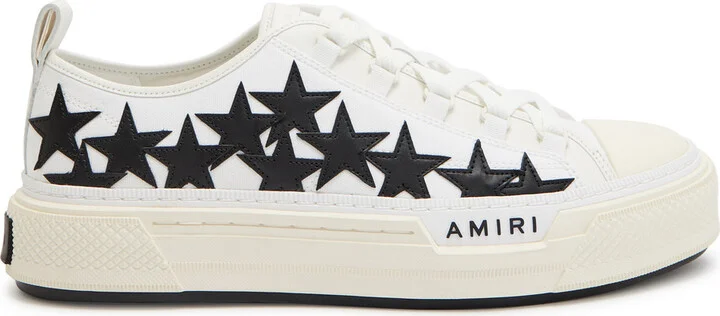 Amiri Court Low Appliquéd Leather Sneakers
