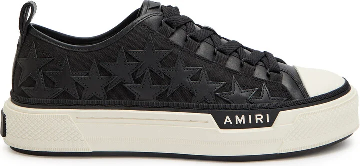 Amiri Court Low Appliquéd Leather Sneakers