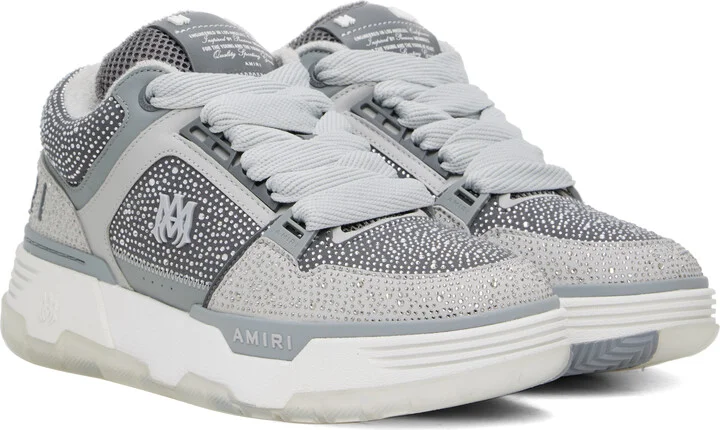 AMIRI Gray Crystal MA-1 Sneakers - Image 4