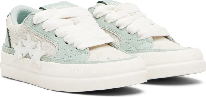 AMIRI Gray & Green Sunset Skate Sneakers - Image 4