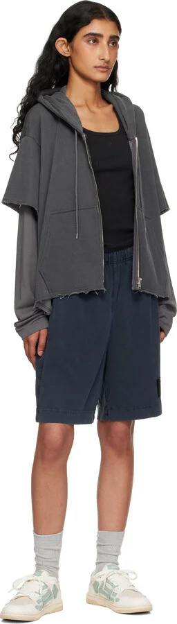 AMIRI Gray & Green Sunset Skate Sneakers - Image 5