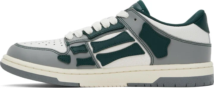 AMIRI Gray & Green Varsity Skel Top Low Sneakers - Image 3