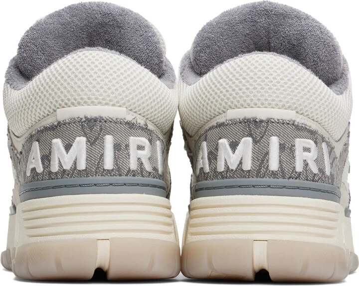 AMIRI Gray & Off-White Bandana Denim MA-1 Sneakers - Image 2