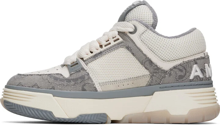 AMIRI Gray & Off-White Bandana Denim MA-1 Sneakers - Image 3