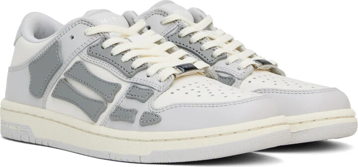 AMIRI Gray & White Skel Top Low Sneakers - Image 4