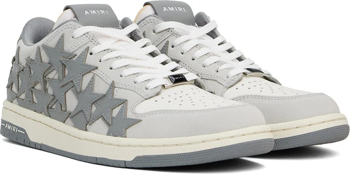 AMIRI Gray & White Stars Low Sneakers - Image 4