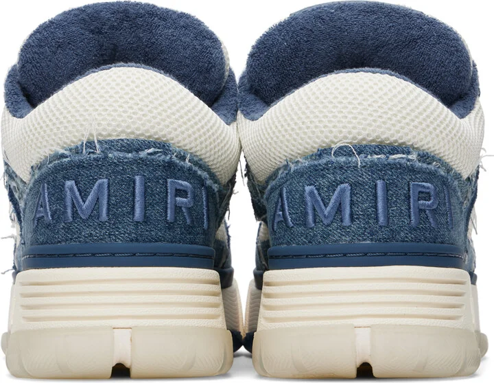 AMIRI Indigo & White Vintage Denim MA-1 Sneakers - Image 2