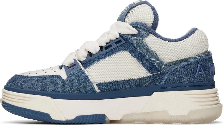 AMIRI Indigo & White Vintage Denim MA-1 Sneakers - Image 3
