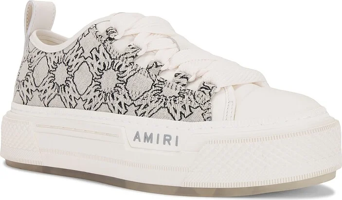 Amiri Jacquard Court Low Top Sneaker in Grey - Image 2