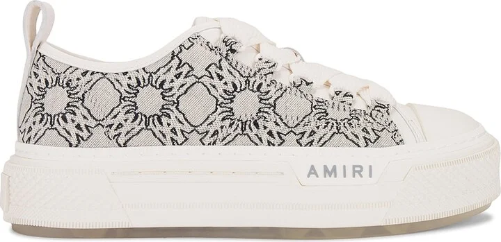 Amiri Jacquard Court Low Top Sneaker in Grey