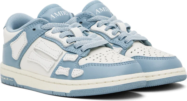 AMIRI Kids Blue & White Skel-Top Low Sneakers - Image 4