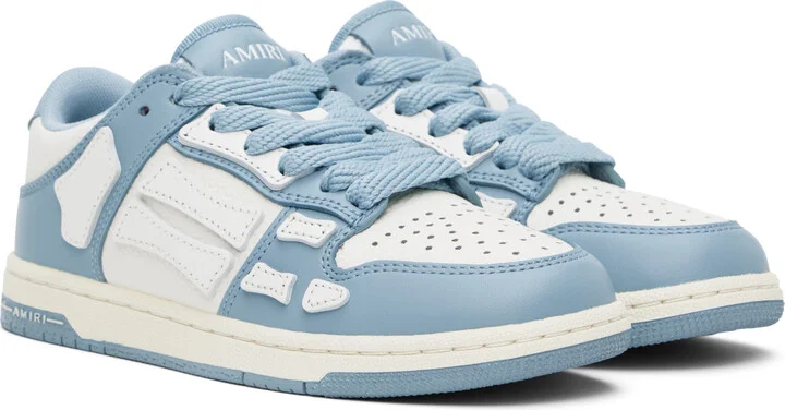 AMIRI Kids Blue & White Skel-Top Low Sneakers - Image 4