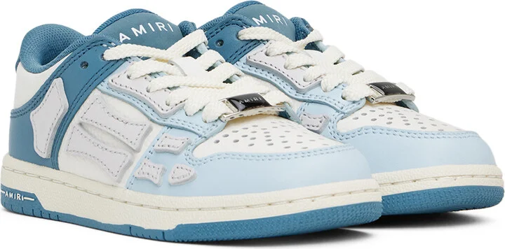 AMIRI Kids Blue & White Two-Tone Skel Top Low Sneakers - Image 4