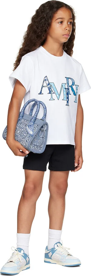 AMIRI Kids Blue & White Two-Tone Skel Top Low Sneakers - Image 5
