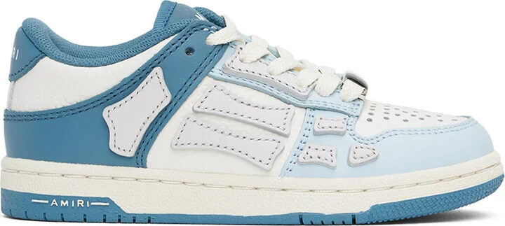 AMIRI Kids Blue & White Two-Tone Skel Top Low Sneakers