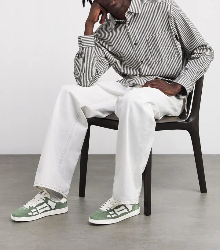 Amiri Leather Pacific Bones Sneakers - Image 2