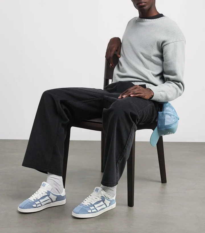 Amiri Leather Pacific Bones Sneakers - Image 2