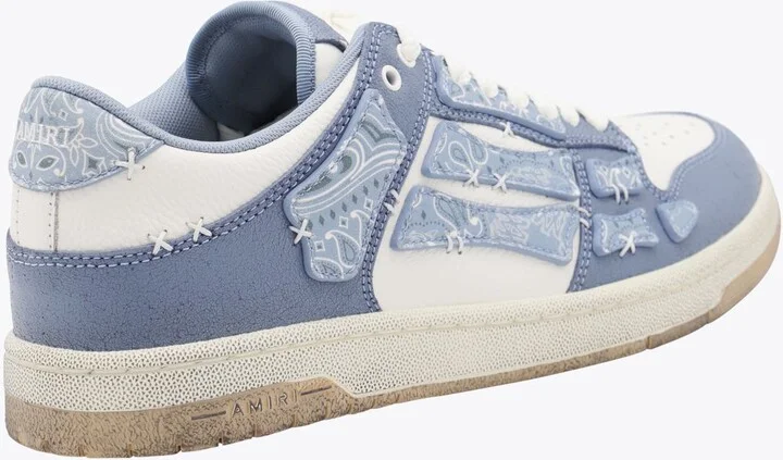 Amiri Light Blue Leather Bandana Skel Low Top Sneakers - Image 3