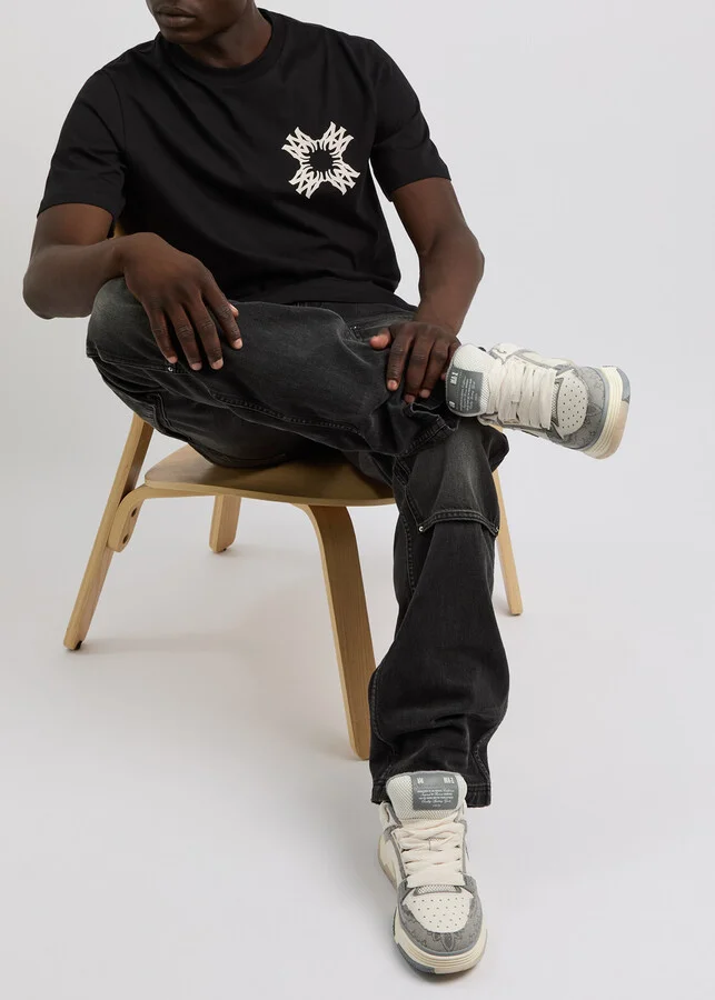 Amiri MA-1 Panelled Denim Sneakers - Image 9