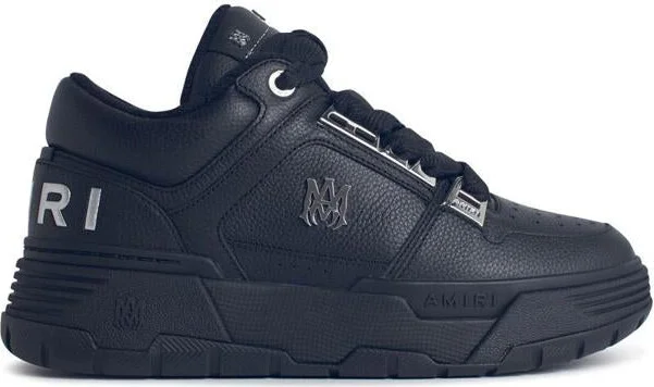 Amiri 'Metallic Ma-1' Black Leather Sneakers