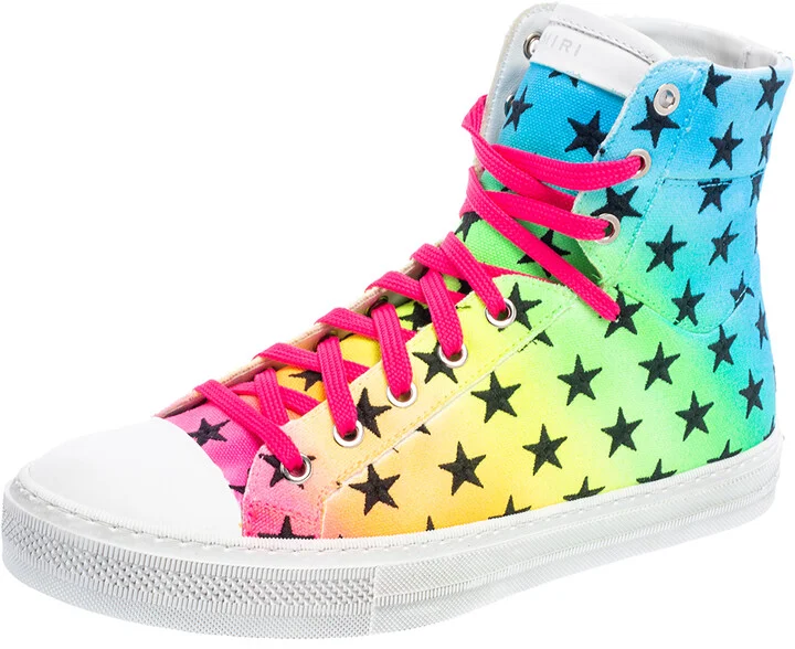Amiri Multicolor Canvas High Top Sneakers Size 40
