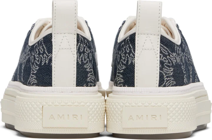 AMIRI Navy & White MA Quad Denim Court Low Sneakers - Image 2