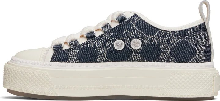 AMIRI Navy & White MA Quad Denim Court Low Sneakers - Image 3