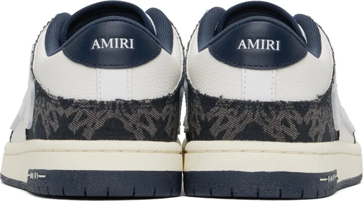 AMIRI Navy & White MA Quad Skel Top Low Sneakers - Image 2