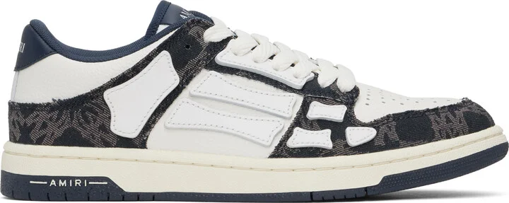 AMIRI Navy & White MA Quad Skel Top Low Sneakers