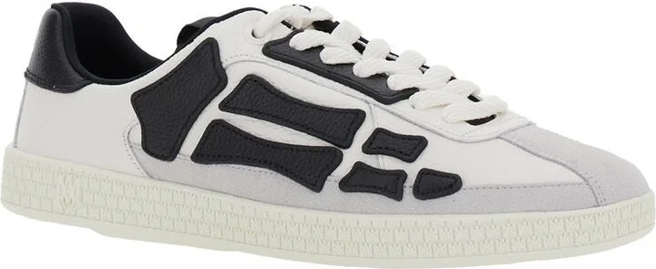 Amiri 'Pacific Bone' Black Leather Sneakers - Image 3