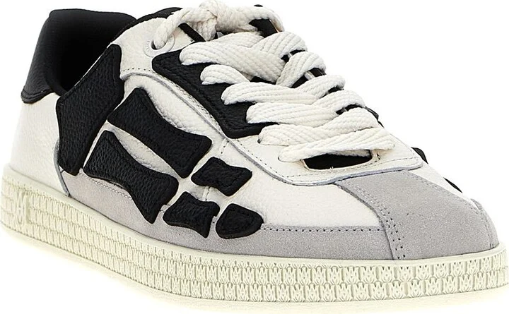 Amiri 'Pacific Bone' Black Leather Sneakers - Image 4