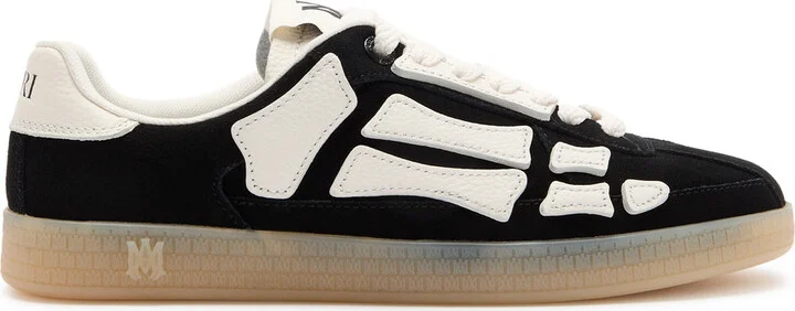 Amiri Pacific Bones Appliquéd Suede Sneakers