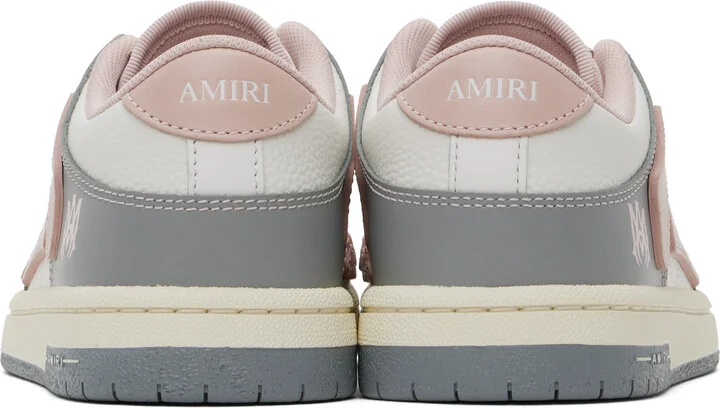 AMIRI Pink & Gray Varsity Skel Top Low Sneakers - Image 2