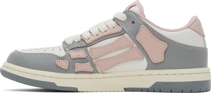 AMIRI Pink & Gray Varsity Skel Top Low Sneakers - Image 3
