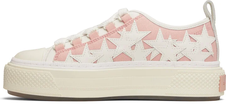 AMIRI Pink & White Stars Court Low Sneakers - Image 3