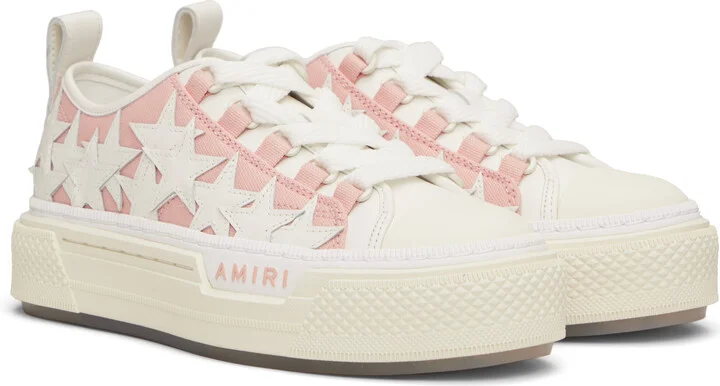 AMIRI Pink & White Stars Court Low Sneakers - Image 4