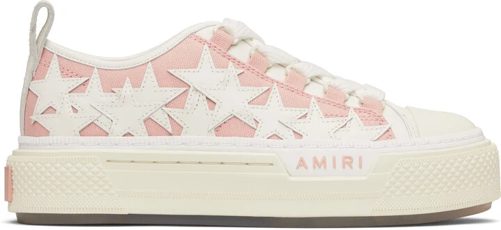 AMIRI Pink & White Stars Court Low Sneakers